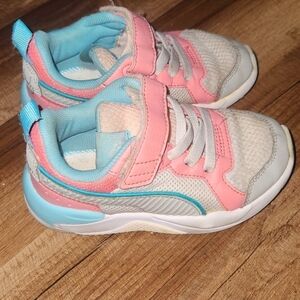 Puma Pink and Blue Velcro Sneakers size 10.5